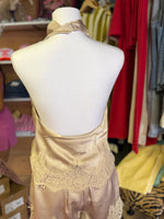Load image into Gallery viewer, Satin lace open back halter

