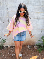 Load image into Gallery viewer, Pink/yellow block tee
