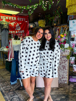 Load image into Gallery viewer, Polka dot gray/black set

