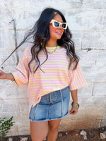 Load image into Gallery viewer, Pink/yellow block tee
