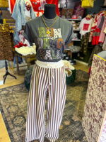 Load image into Gallery viewer, Mocha striped wide legged pants
