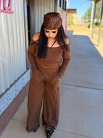 Load image into Gallery viewer, Off shoulder Brown set
