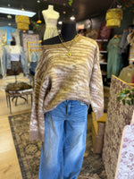 Load image into Gallery viewer, Tan tiger fuzzy sweater
