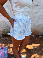 Load image into Gallery viewer, Floral print ruffle shorts
