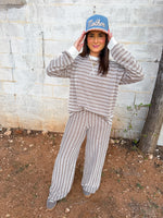 Load image into Gallery viewer, Mocha rib striped set
