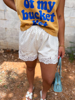 Load image into Gallery viewer, Polka dot lace trim shorts
