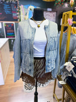 Load image into Gallery viewer, Ruched denim jacket

