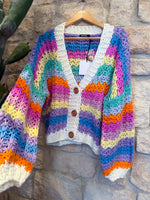 Load image into Gallery viewer, Rainbow chunky knitted sweater
