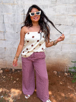 Load image into Gallery viewer, Polka dot strapless top (brown)
