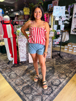 Load image into Gallery viewer, Red striped cami top
