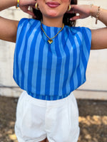 Load image into Gallery viewer, Striped blue top
