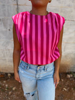 Load image into Gallery viewer, Striped pink top
