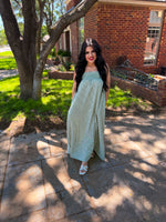 Load image into Gallery viewer, Green striped maxi dress
