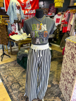 Load image into Gallery viewer, Black striped wide legged pants
