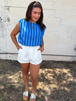 Load image into Gallery viewer, Striped blue top
