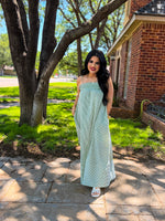 Load image into Gallery viewer, Green striped maxi dress
