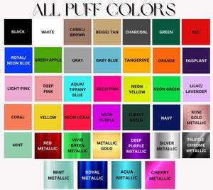 School spirit puff sweaters