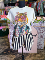 Load image into Gallery viewer, Funky bedazzled tiger tee
