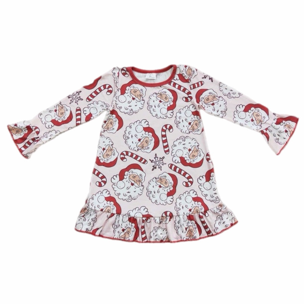 santa candycane pajama dress