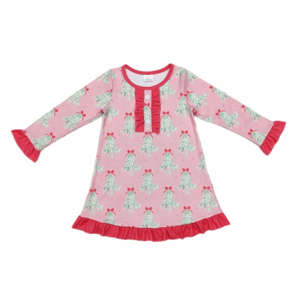 christmas trees pajama dress