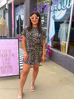 Load image into Gallery viewer, Leopard shorts lounge set
