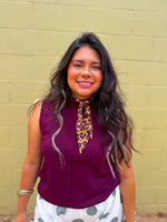 Load image into Gallery viewer, Burgundy mock neck tank
