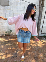 Load image into Gallery viewer, Sage/pink block oversized tee
