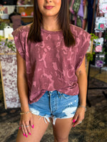 Load image into Gallery viewer, Pink camo cutoff tee
