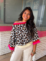 Load image into Gallery viewer, Leopard wide sleeved top
