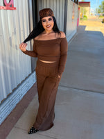 Load image into Gallery viewer, Off shoulder Brown set
