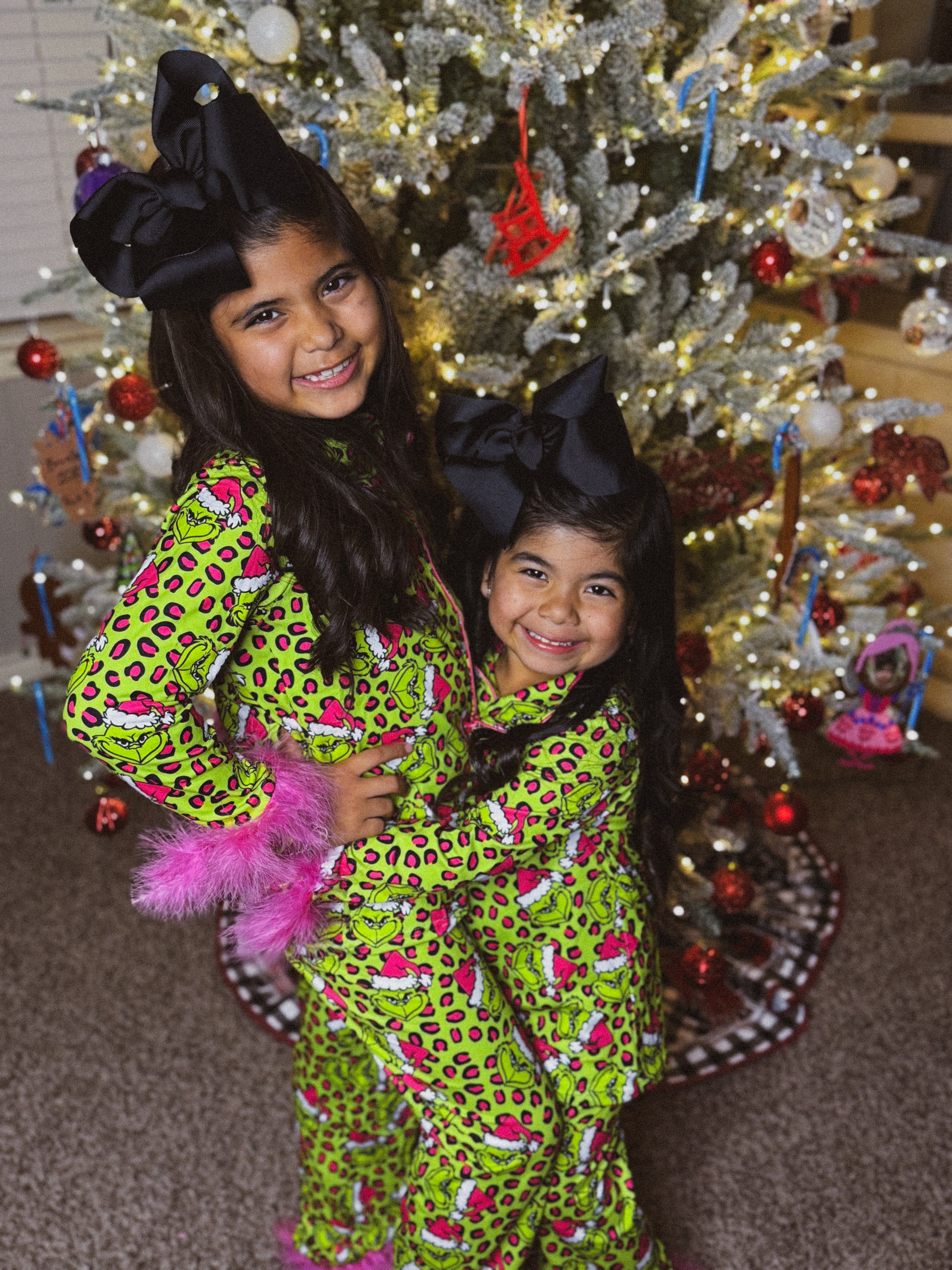 green/pink green fur pajamas