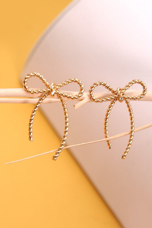 rope bow earrings