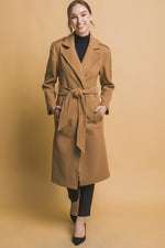 Load image into Gallery viewer, tie front trench coat
