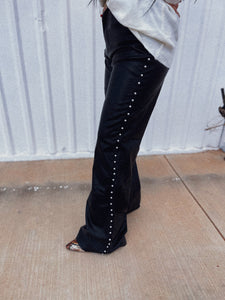 pearl leather pants