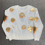 Load image into Gallery viewer, sequin patch basketball sweater
