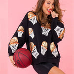 Load image into Gallery viewer, sequin patch basketball sweater
