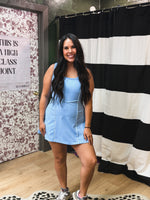 Load image into Gallery viewer, Tennis flared dress sky blue
