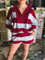 Load image into Gallery viewer, Gray/red striped set

