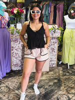 Load image into Gallery viewer, Black tie front cami
