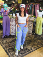 Load image into Gallery viewer, blueberry/lime barrel sweats

