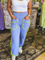 Load image into Gallery viewer, blueberry/lime barrel sweats
